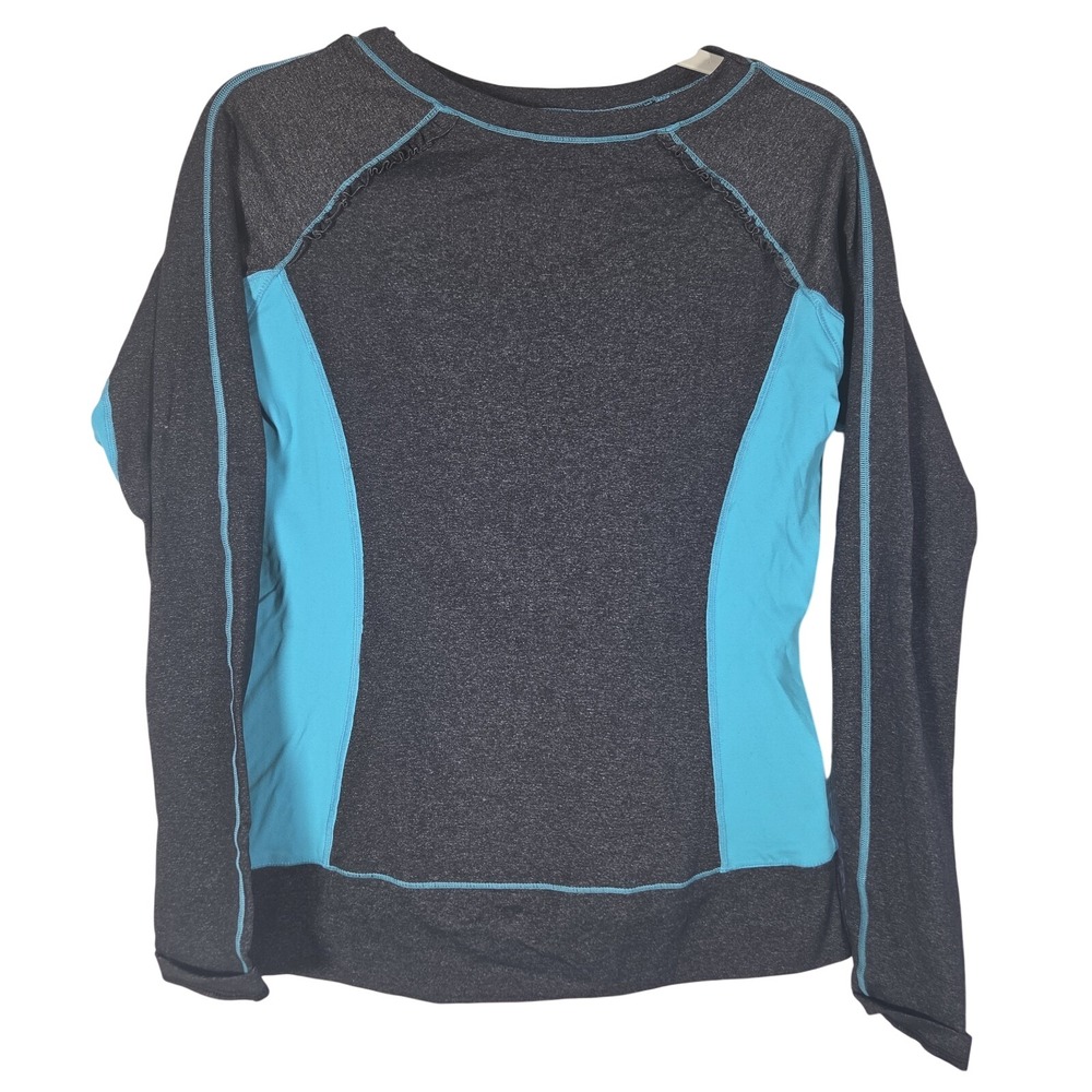 Lululemon Long Sleeve Athletic Top Womens S Gray Blue Thumbholes Running Workout